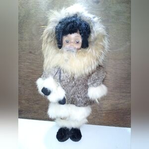 Adorable Brown and White Eskimo Doll